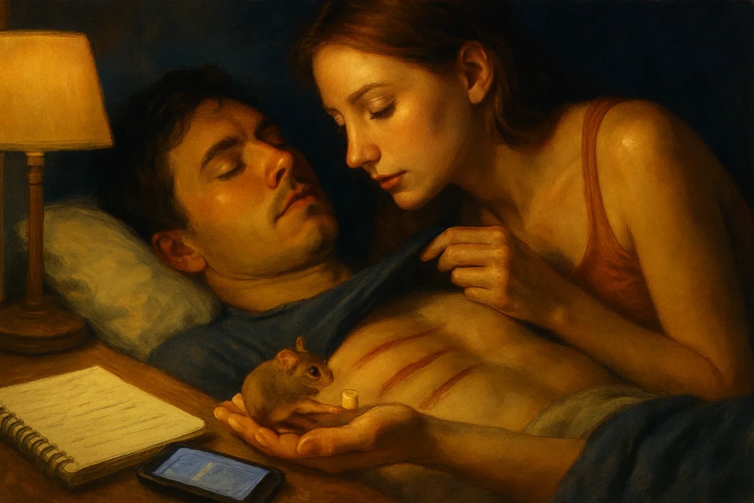 Artwork for "She wrote", drawn from the lines: She wrote; a 10-page short story